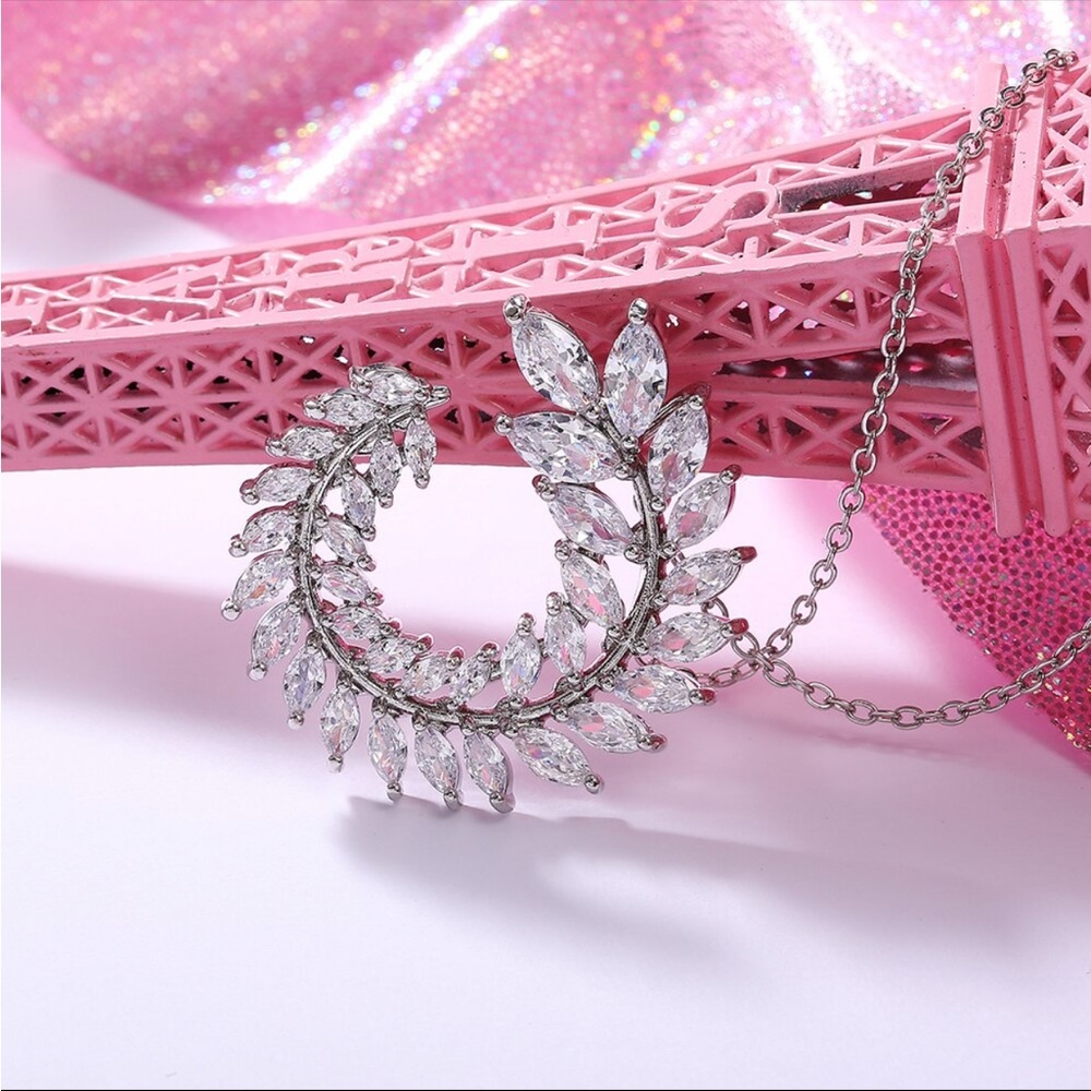 New 925 Silver Beautiful Diamond Necklace - Picture 11 of 15